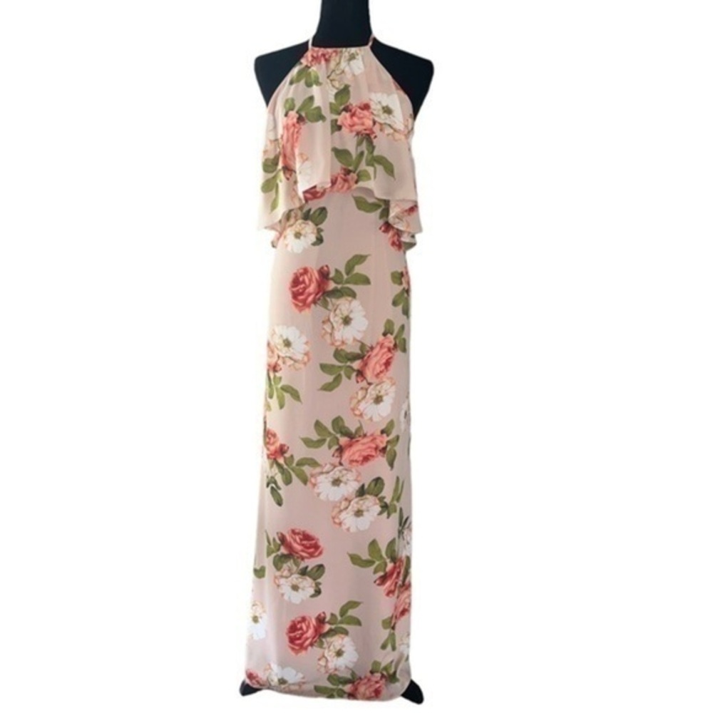 Show Me yYou Mum Floral Halter Aimee Ruffle
Maxi Dress Size S